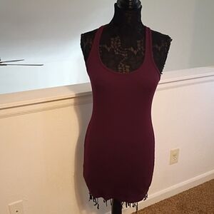 Express Deep Purple Dress with Textured Detail